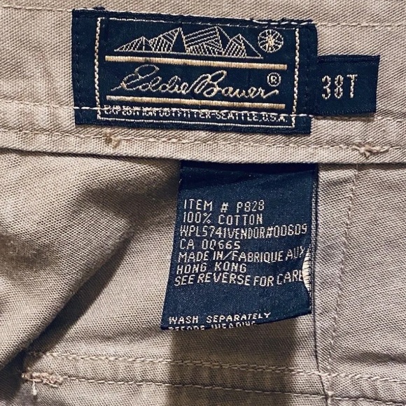 🌟HP🌟VTG 1980-90s Tan 7 Pocket Tall Cargo Pants by Eddie Bauer 38T - Picture 8 of 12